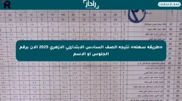 «طريقة سهلة» نتيجة الصف السادس الابتدائي الأزهري 2025 الآن برقم الجلوس أو الاسم